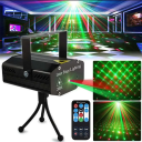 Φορητό LED φως σκηνής με τηλεχειριστήριο, disco λάμπα, λέιζερ προβολέας με κόκκινες και πράσινες ακτίνες για πάρτι, γάμους, μπαρ και χορευτικές 7