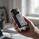 Φορητός αναγνώστης γραμμωτών κωδίκων Bluetooth 1D/2D και QR με κλιπ για τηλέφωνο, μπαταρία 1050 mAh, BLE/SPP/HID, μαύρος, για αποθήκη και απογραφή 5