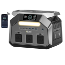 Φορητός Σταθμός Ενέργειας IEE P1800 1800 W Μέγιστη Ικανότητα 3600 W Χωρητικότητα 1024 Wh Μπαταρία LiFePO4 με εφαρμογή και φωτισμό Μαύρος Για κάμπινγκ και τροχόσπιτο 1