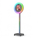 Photomaton portable pour iPad Q1 avec lumière RGB circulaire Cadres pour iPad de 10,2 à 13" Déclencheur Bluetooth et télécommande Grise 2