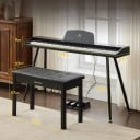Piano digital 88 teclas com mecânica de martelo, piano elétrico de tamanho completo com 3 pedais, suporte e banco para tocar em casa e aprender 3