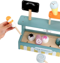 Piano in legno a tre piani con gelato Giocattolo Montessori per bambini Supporto con bicchieri, ghiaccioli, cucchiaio e cartellino Accessorio da cucina per il gioco dei bambini 2