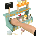 Piano in legno a tre piani con gelato Giocattolo Montessori per bambini Supporto con bicchieri, ghiaccioli, cucchiaio e cartellino Accessorio da cucina per il gioco dei bambini 3