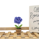 Piante all'uncinetto in vaso rosa decorativa mini fiore cotone latte decorazione da tavolo per appartamento ufficio stanza 3