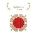 Piastra rotante in legno 14 x 14 x 1,2 cm Centro rotante della pista Collegamento di più direzioni Espansione della ferrovia Parte rotante pratica per bambini 2