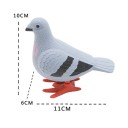 Piccione a carica 10 cm Giocattolo di plastica per bambini Senza batterie Movimento saltellante Motivo animale Variante bianca o grigia 2