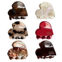 Piccolo fermaglio per capelli a forma di cuore Spona decorativa mini clip in plastica rigida Accessorio per capelli carino per acconciature 8