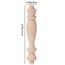 Picior din lemn pentru mobilier, formă turnată cu elemente decorative, 11 cm, lemn masiv, natural, picior deschis pentru comodă, dulap, masă 2