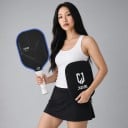 Pickleball racket met hoes en 2 ballen 40,6 x 19,1 x 1,6 cm Thermogevormde koolstof Foam rand Textuur oppervlak Zwart met blauwe rand 6