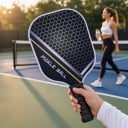 Pickleball-setti, jossa on mailat, pallot ja olkahihnalla varustettu reppu 40 x 20 x 1,4 cm Grafiittikuitua Tumma keltahihnalla Keveät mailat 6