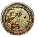 Pièce commémorative avec dragon chinois 4 cm Pièce de collection avec dragon du zodiaque chinois Pièce chinoise peinte et dorée avec dragon Pièce métallique pour l'année du Dragon dans un étui transparent 4