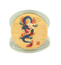 Pièce commémorative avec dragon chinois 4 cm Pièce de collection avec dragon du zodiaque chinois Pièce chinoise peinte et dorée avec dragon Pièce métallique pour l'année du Dragon dans un étui transparent 6