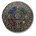 Pièce commémorative avec la reine britannique Elizabeth II. 4 cm Pièce en métal argenté avec les signes du zodiaque et l'arbre de vie Pièce 6