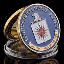 Pièce Commémorative CIA Agence Centrale de Renseignement Double Face 4 cm 3 mm 28 g Métal Doré avec Relief d'Aigle Sceau des États-Unis et Capsule de Protection 1
