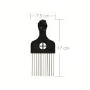 Pieptene metalic pentru părul afro 17×7,5 cm 12 dinți Instrument profesional de styling pentru coafură Frizerie Pieptene pentru coafuri crețe și groase 3