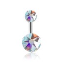 Piercing au nombril avec deux pierres J3524 14
