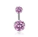 Piercing au nombril avec deux pierres J3524 7