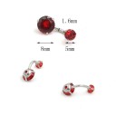 Piercing au nombril avec deux pierres J3524 4