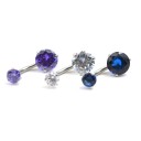 Piercing au nombril avec deux pierres J3524 5