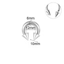 Piercing do nariz septum 6 x 12 x 10 mm Forma de ferradura com pontas em aço inoxidável Piercing marcante para a septo nasal 2