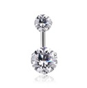 Piercing en el ombligo con dos piedras J3524 14