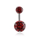 Piercing en el ombligo con dos piedras J3524 6