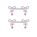 Piercing für die Brustwarzen 1,6 mm Paar glänzender Schleifen Eleganter Damenschmuck für Brustwarzen Für Frauen und Mädchen Stilvolles Körperaccessoire 1