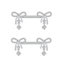 Piercing per capezzoli 1,6 mm Coppia di fiocchi lucidi Elegante gioiello femminile per capezzoli Per donne e ragazze Accessorio per il corpo 2