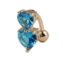 Piercing per ombelico con doppio cuoricino 3