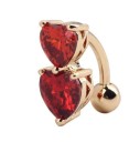 Piercing per ombelico con doppio cuoricino 1