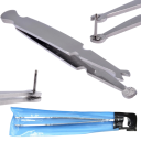 Piercing Tweezer 1 pc Flat Opening and V Opening Double-Sided Design Stainless Steel Precision Tool for Piercing 2