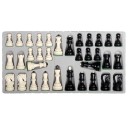 Piezas de ajedrez de plástico Juego clásico de piezas de ajedrez para jugar en casa y en torneos Piezas duraderas en blanco y negro 2