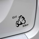 Pige biker bil klistermærke 2