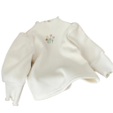 Pige vinter varm strikket sweater Tyk top med pufærmer og blomsterbroderi Elegant børnet-shirt til efterår og vinter Forskellige 1