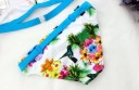 Pigebikini med blomsterprint og sløjfebælte J1268 10