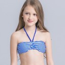 Pigebikini med lukning bagpå - Mørkeblå 3