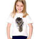 Piger 3D-katte-t-shirt J605 7