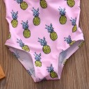 Piger badedragt med ananas - Pink 1