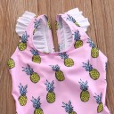 Piger badedragt med ananas - Pink 2