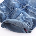 Piger denimshorts med bibs 5