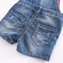 Piger denimshorts med bibs 7