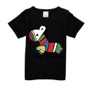 Piger T-shirt - Farverig hest J2497 1