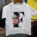 Piger T-shirt med bogstav B1428 6