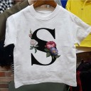 Piger T-shirt med bogstav B1428 19