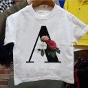 Piger T-shirt med bogstav B1428 2