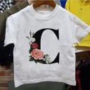 Piger T-shirt med bogstav B1428 3