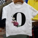Piger T-shirt med bogstav B1428 15