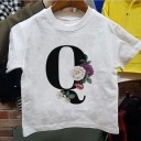 Piger T-shirt med bogstav B1428 17