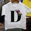 Piger T-shirt med bogstav B1428 4