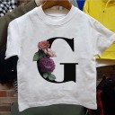 Piger T-shirt med bogstav B1428 7